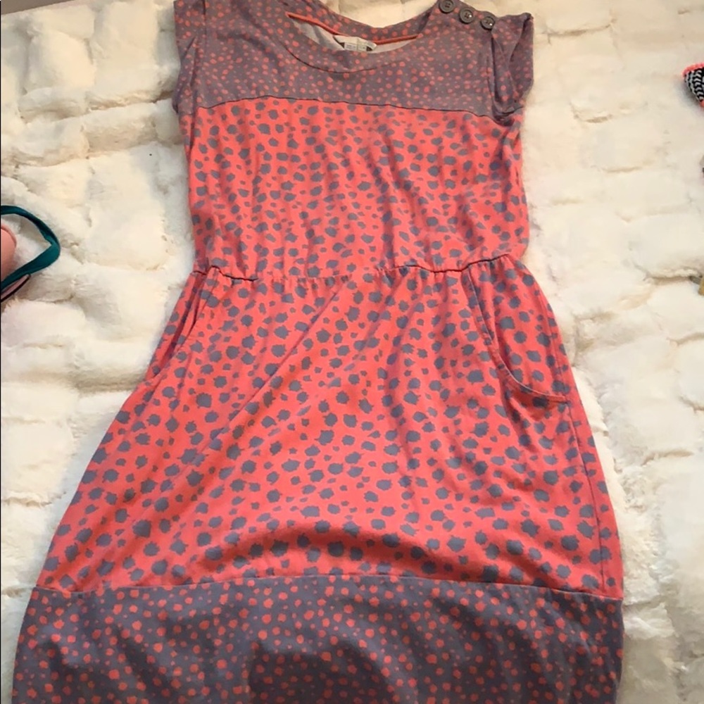 Boden pink and grey dress